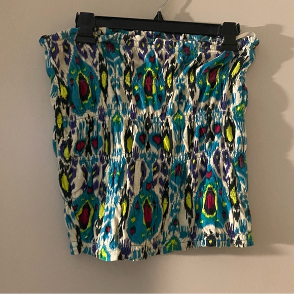 NWT Anthropologie | Turquoise Smocked 100% Cotton Tube Top, L - Picture 4 of 9